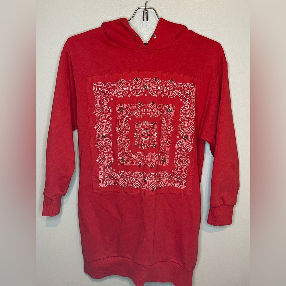 Givenchy Kids Red Bandana Print Hoodie Dress
